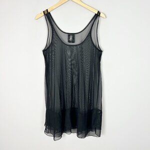 Sympli Mesh Sheer Tunic Tank Top Grunge Vamp Fairy Whimsigoth Size 14 Women's